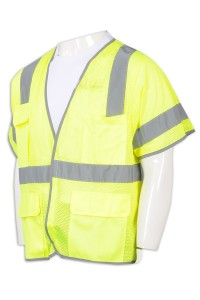 SKWK057 訂製反光安全短袖外套  透氣網布 魔術貼門襟 工作制服專門店